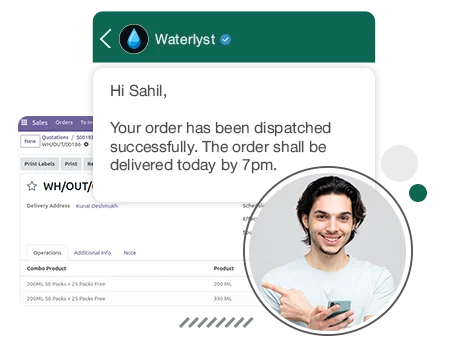 Real-time WhatsApp notification for dispatched delivery