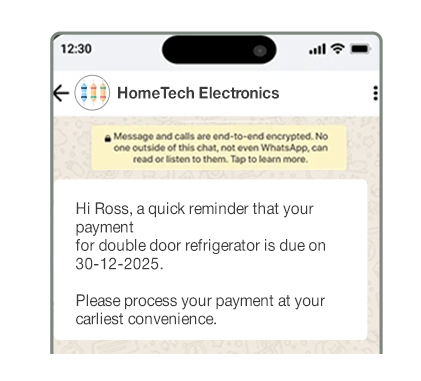 Delivery tracking message