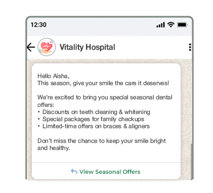 Health WhatsApp reminder message