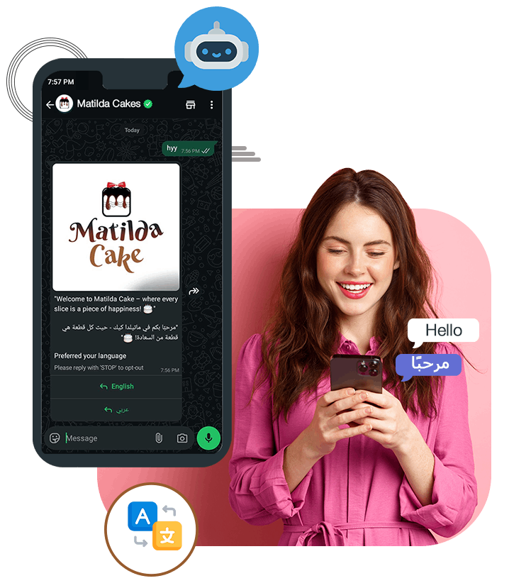Multilingual AI chatbot supporting Arabic and English for customer communication