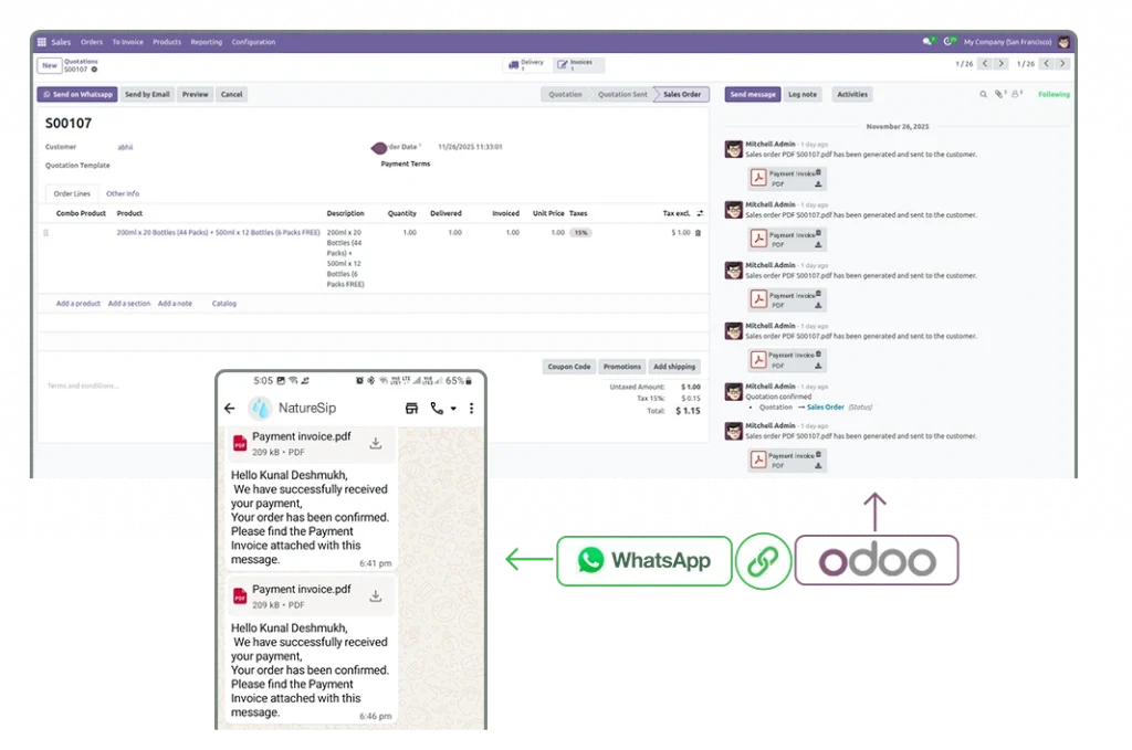 WhatsApp bill sent as PDF